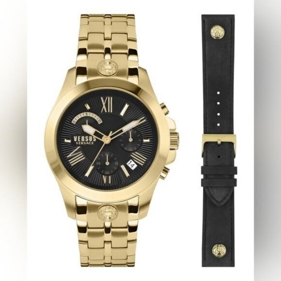 Versus Versace Other - VERSUS Versace Chronograph Bracelet & Leather Strap Watch,